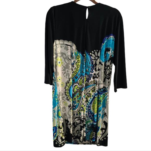 Studio I Multicolor Paisley Beaded Dress size 14 Bohemian Workwear Office Modest - Picture 2 of 8